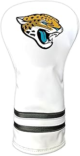 Team Golf NFL Jacksonville Jaguars White Vintage Driver Head Cover White Vintage Driver Golf Club Headcover, Form Fitting Design, Retro Design