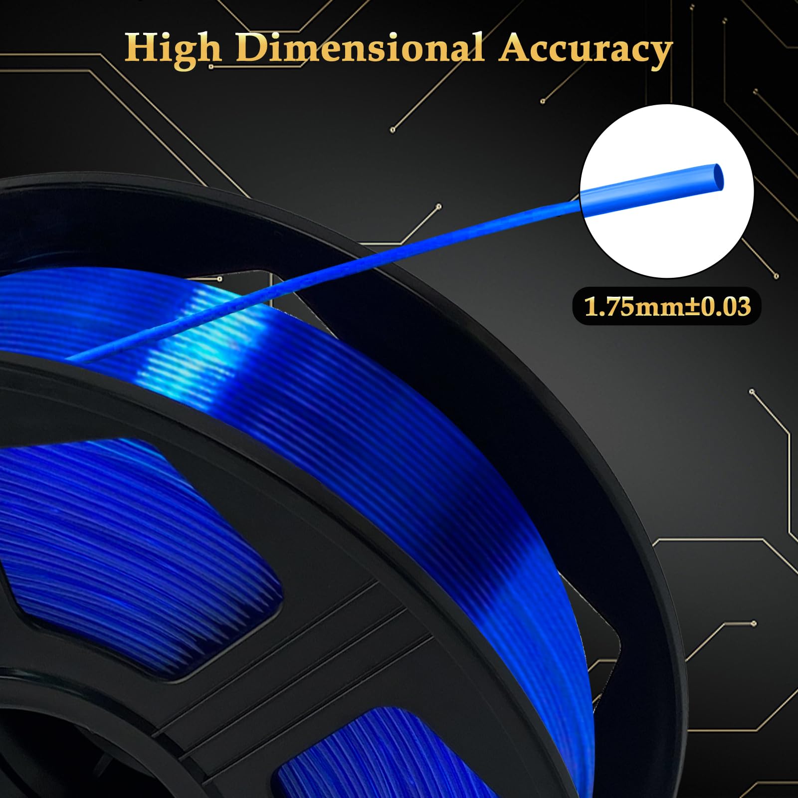 YOYI YOYI TPU Filament 1.75mm, 3D Drucker Filament, Flexibel, 0.8kg, Toleranz +/-0.02mm, TPU Blau