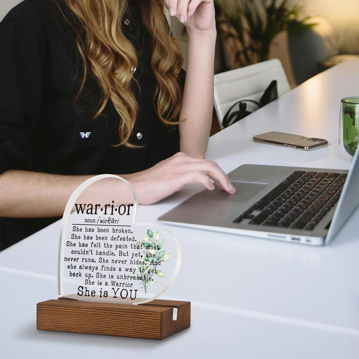 TRCENDE Inspirational Gift for Cancer, warriors gifts for women men boys, Mental Health Warrior,Breast Cancer Survivor Gift for Mom, Encouragement Gift,Desk Decorative Sign for Home Office XAk203 - Image 4