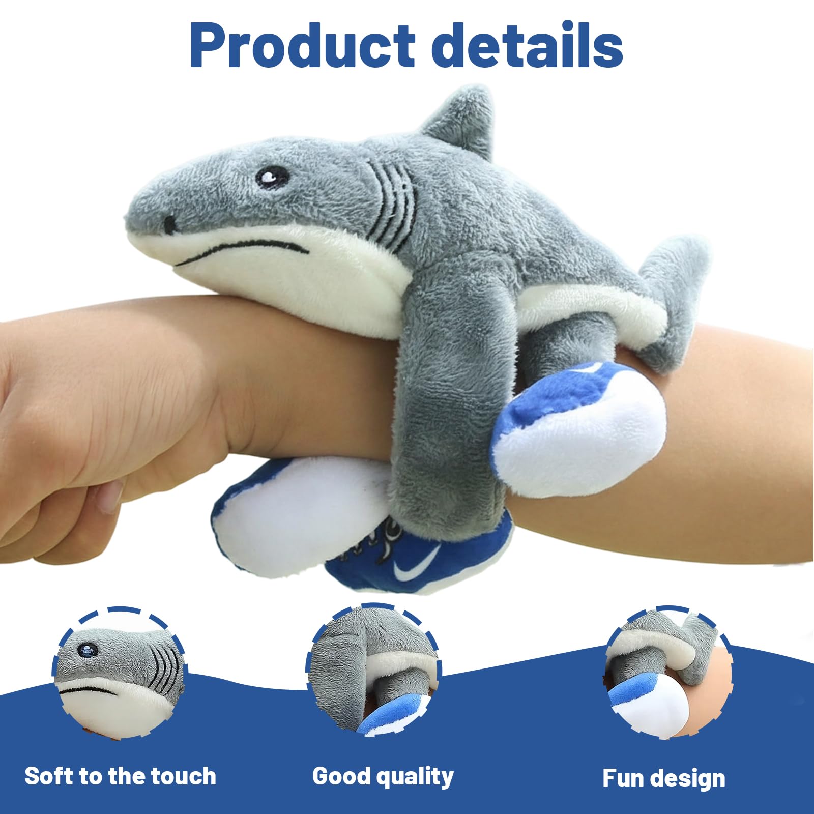 WaaRiuQ 1 Piece Tri-Leg Shark Snap Bracelet, Italian Brainrot Plush, Steal a Brainrot Plush, Brainrot Teddy - Image 3