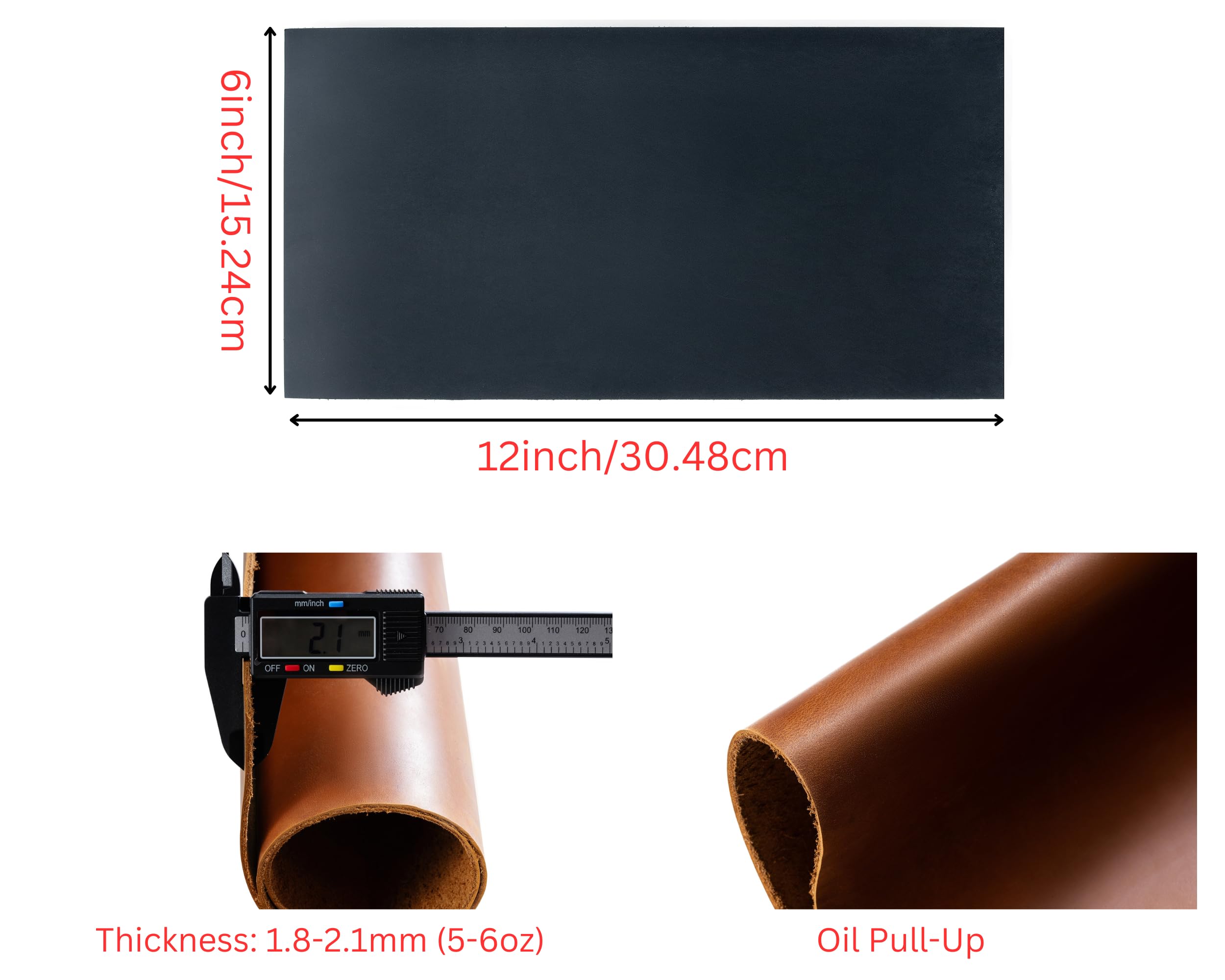 Amazon.com: Full Grain Crazy Horse Leather Sheets - Heavy-Duty 1.8