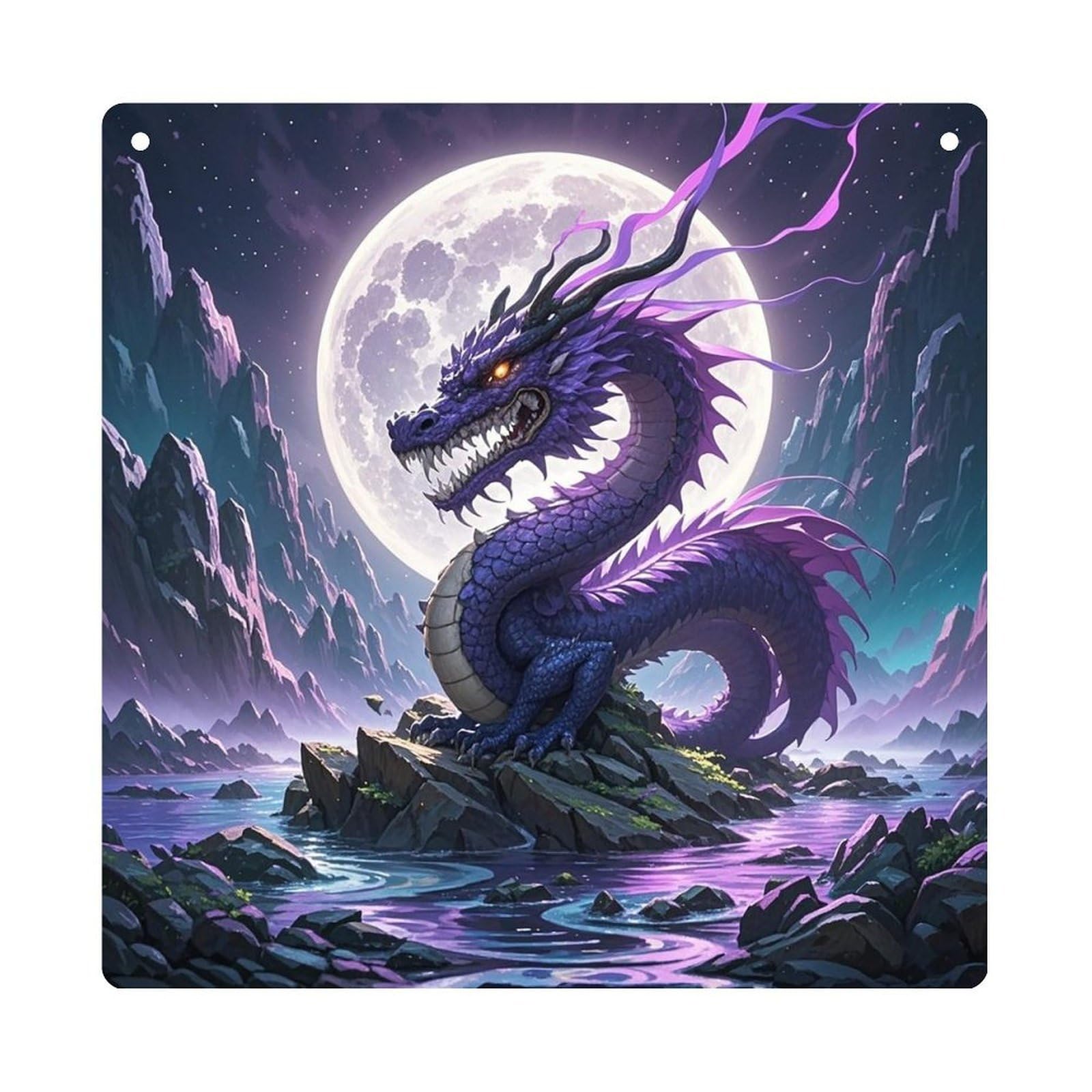 Purple Dragon Purple Moon Hanging Ornament Wall Decor Pendant