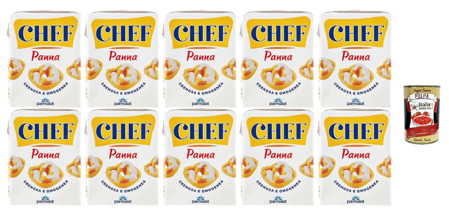 Parmalat Chef Panna Kochsahne, 200 ml, 10 Stück, mit Italian Gourmet polpa 400g