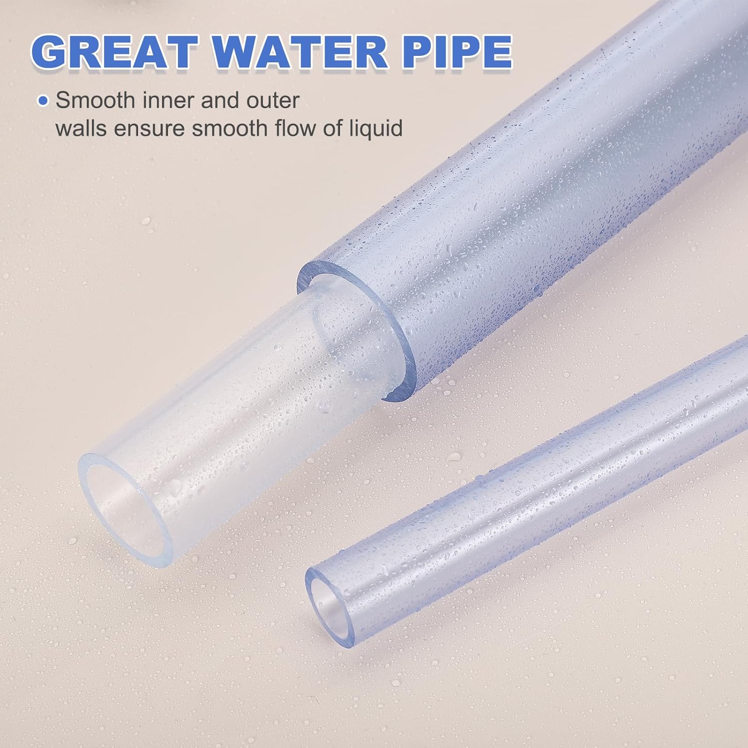 Clear PVC Pipe, High Impact Rigid Tube Round Pipe Plastic Vinyl Tube - Fitting for (Garden/Home/Dust Collection/Aquarium/Fish Tank), 0.57" ID & 0.79" OD & 1.08ft