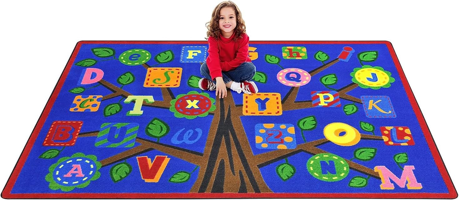Joy Carpets Alphabet Leaves Childrens Rugs, D, Bold