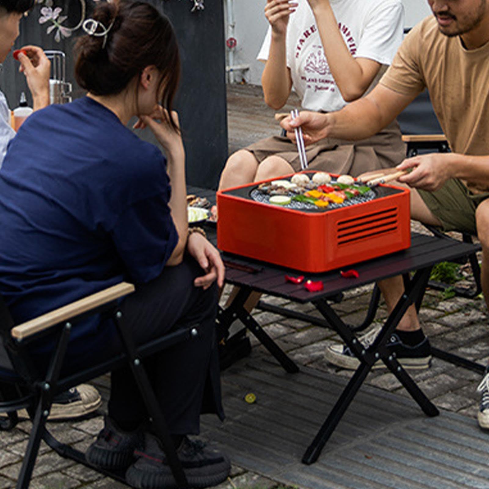 Grill Węglowy Stołowy Piec BBQ | Przenośny Grill Na Węgiel Do Ogrodu Kempingu Plaży Domu Pikniku Podróży I Gotowania Wewnątrz I Na