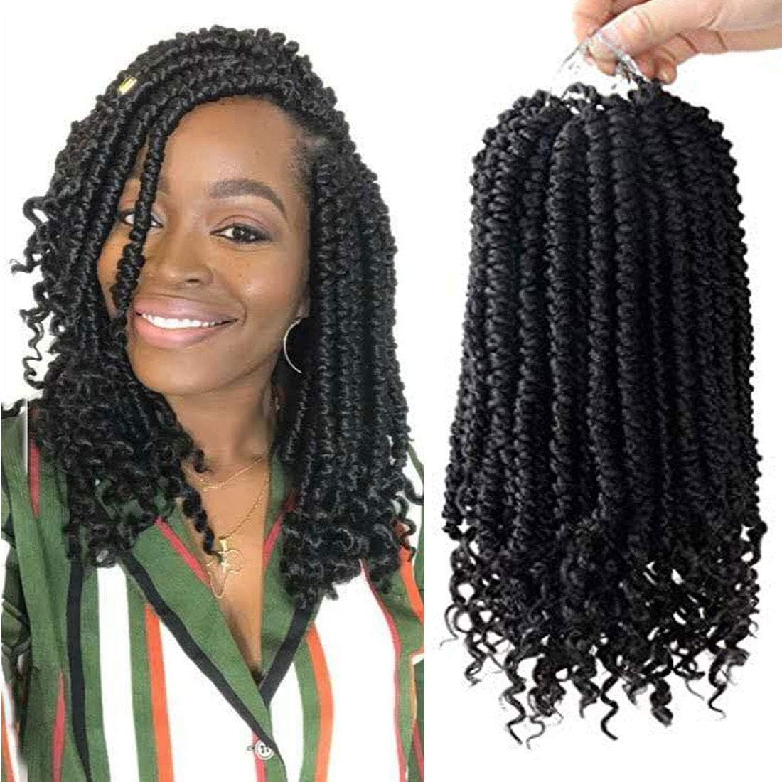6 Pack Senegalese Twist Crochet Hair 12 Inch Crochet Twist Hair with Curly Ends Spring Twist Crochet Braids T30