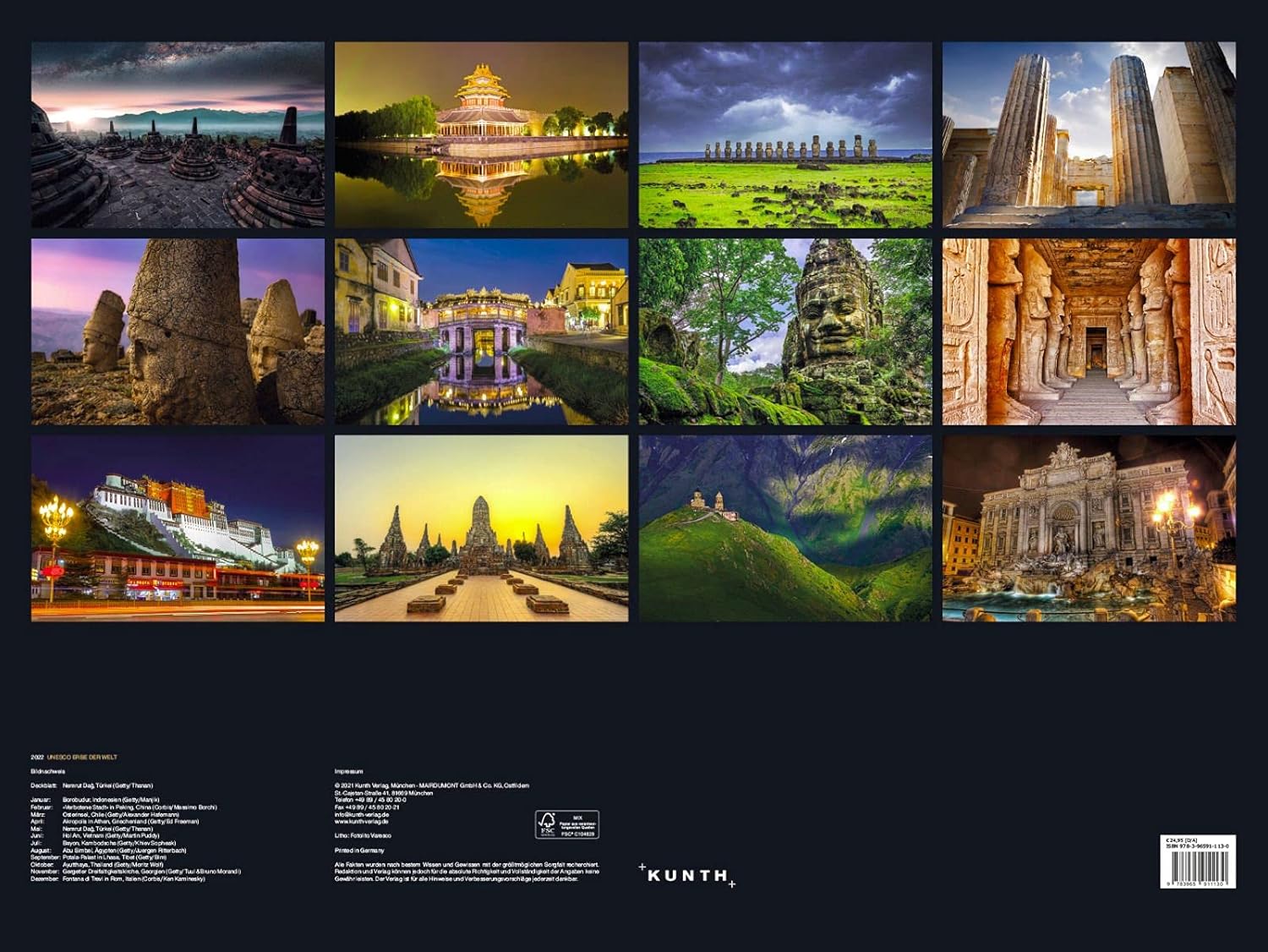 Unesco Heritage Of The World Calendar 2022 – Kunth-Verlag – Wall Calendar With Fascinating Photography – Culture Good Of Mankind – 60 Cm X 45 Cm : Amazon.de: Stationery & Office Supplies