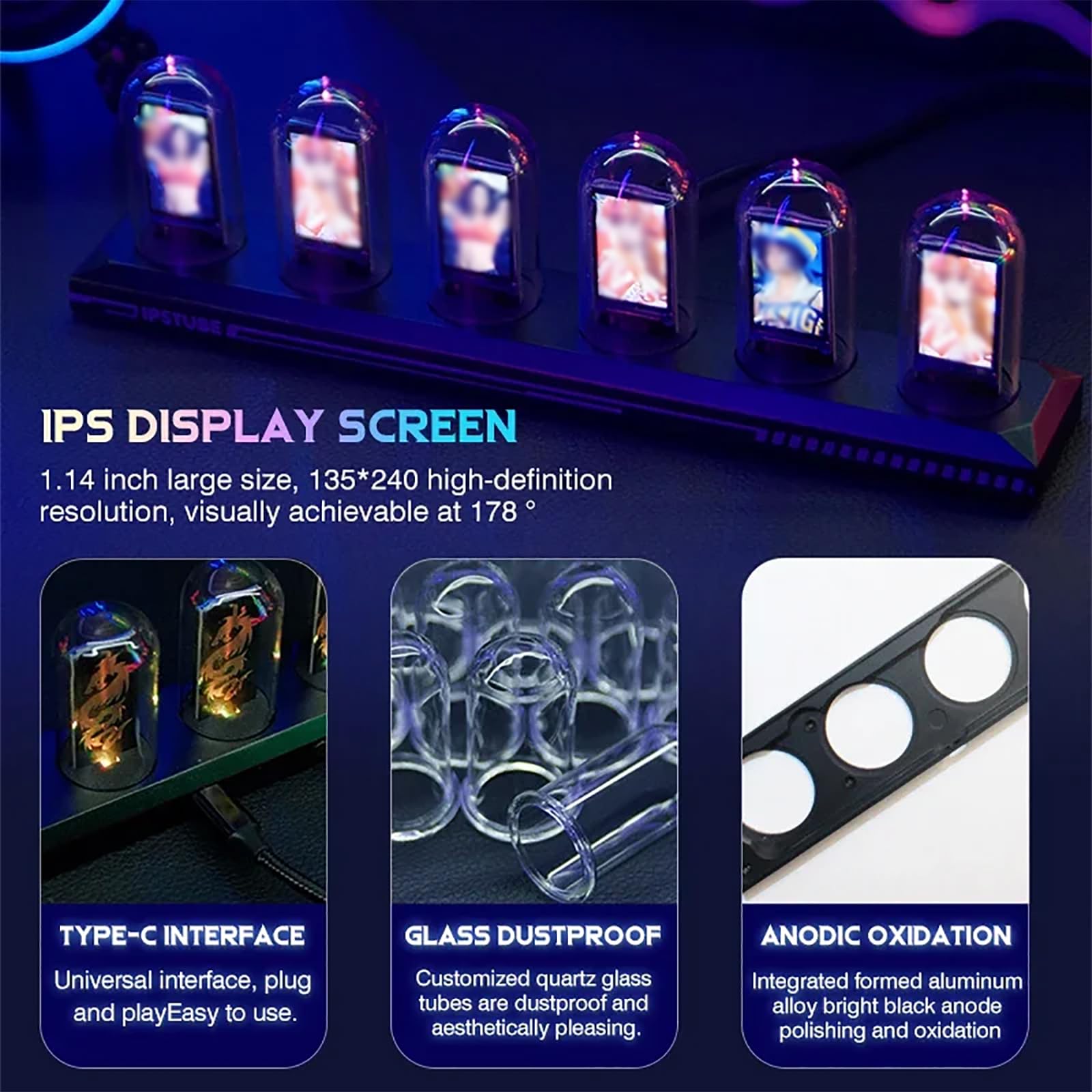 Amazon.com: RGB Glow Tube Clock, Nixie Tube Clock with 1.14-inch