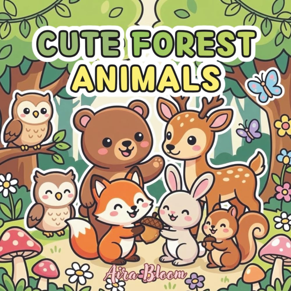 My Cute Forest Animals Coloring Book for Kids Ages 3–6