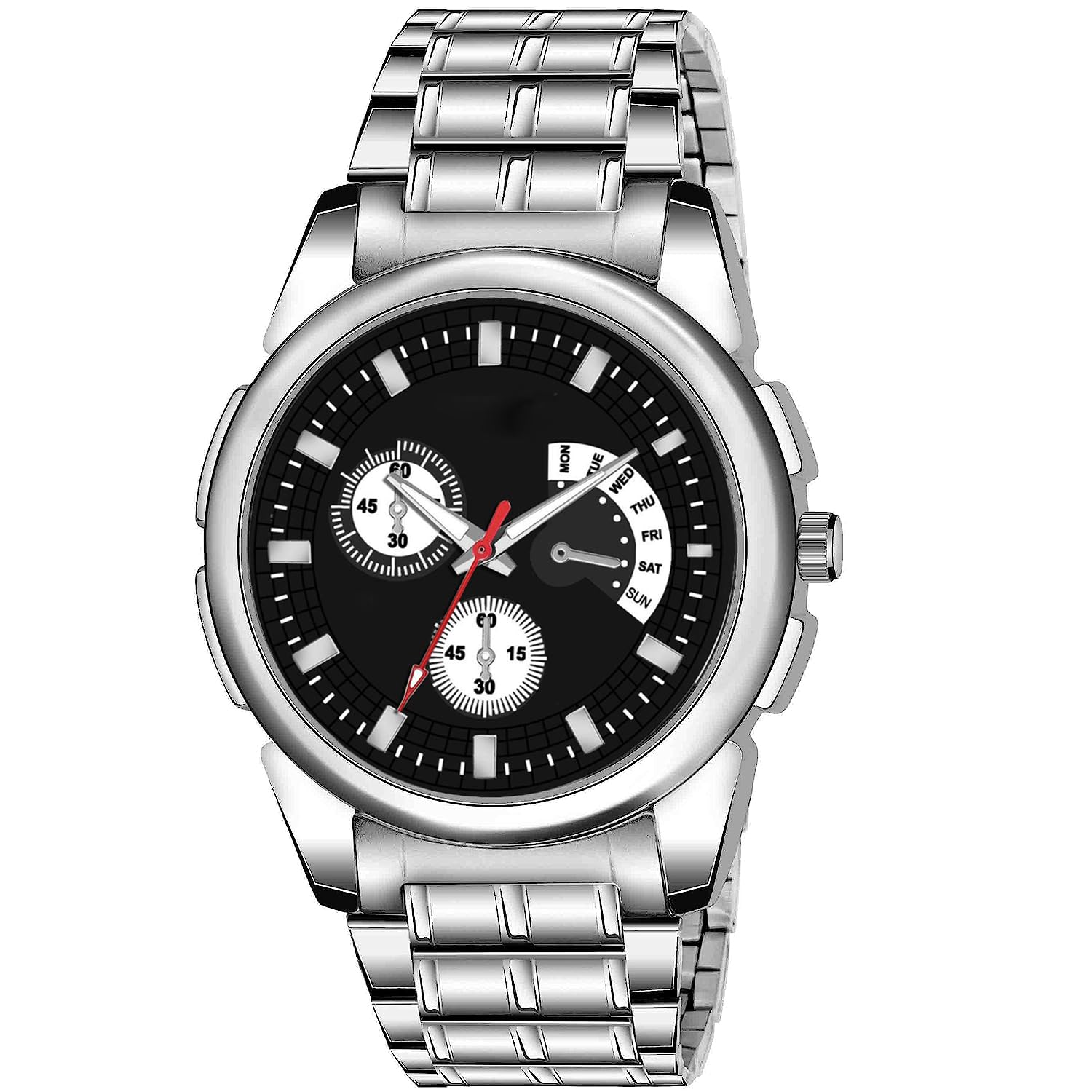 just like Stainless Steel Strap Multi Color Dial Party Wedding Watches for Boy and Men (Black) (B0CB5WR8N4) Amazon Price History, Amazon Price Tracker