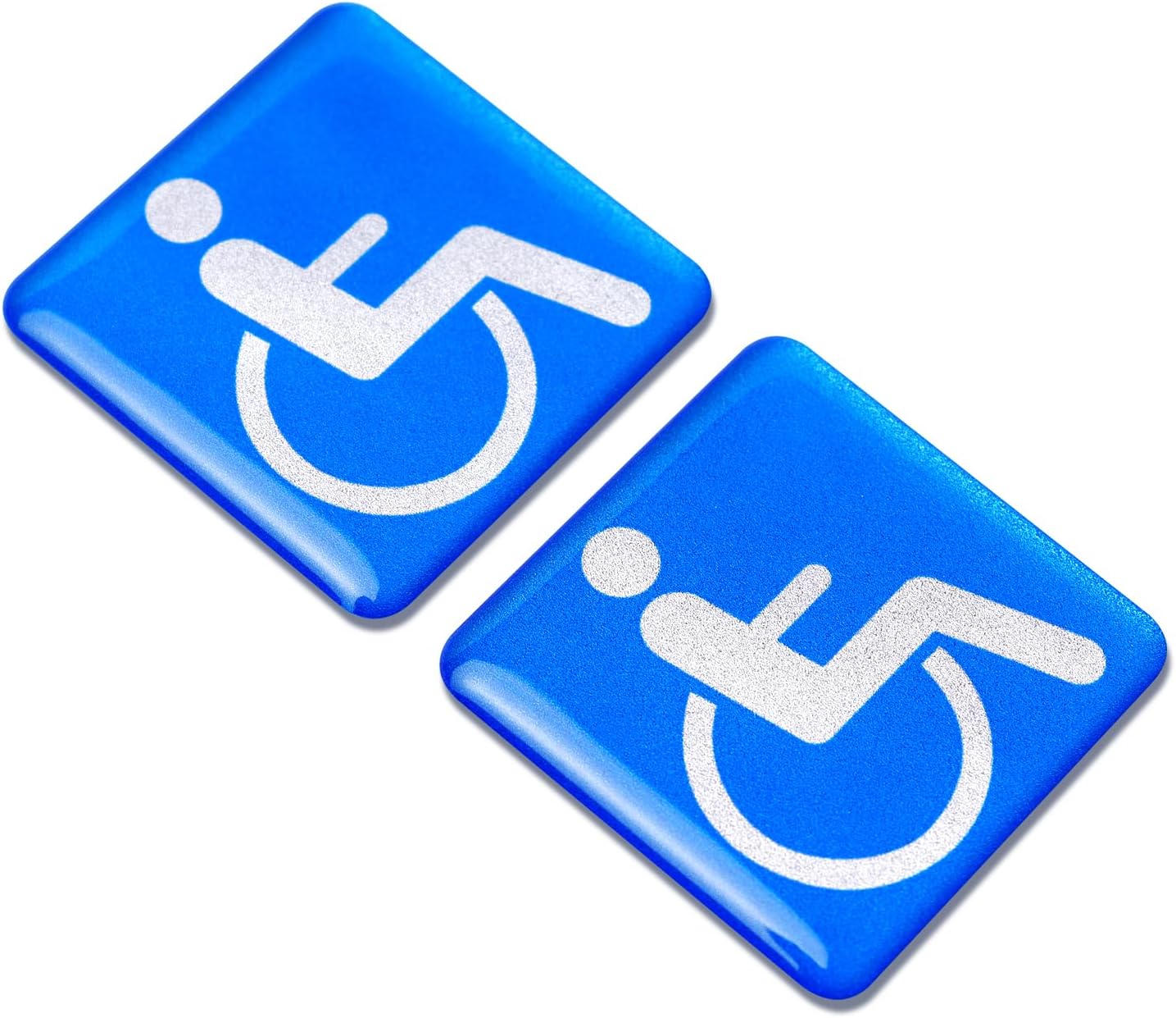 3D Handicap Sign Stickers – Disabled Wheelchair Symbol, 2 Pack, 1.5inch, UV Resistant for Wall,Glass,Doors,Restrooms,Parking, Indoor & Outdoor