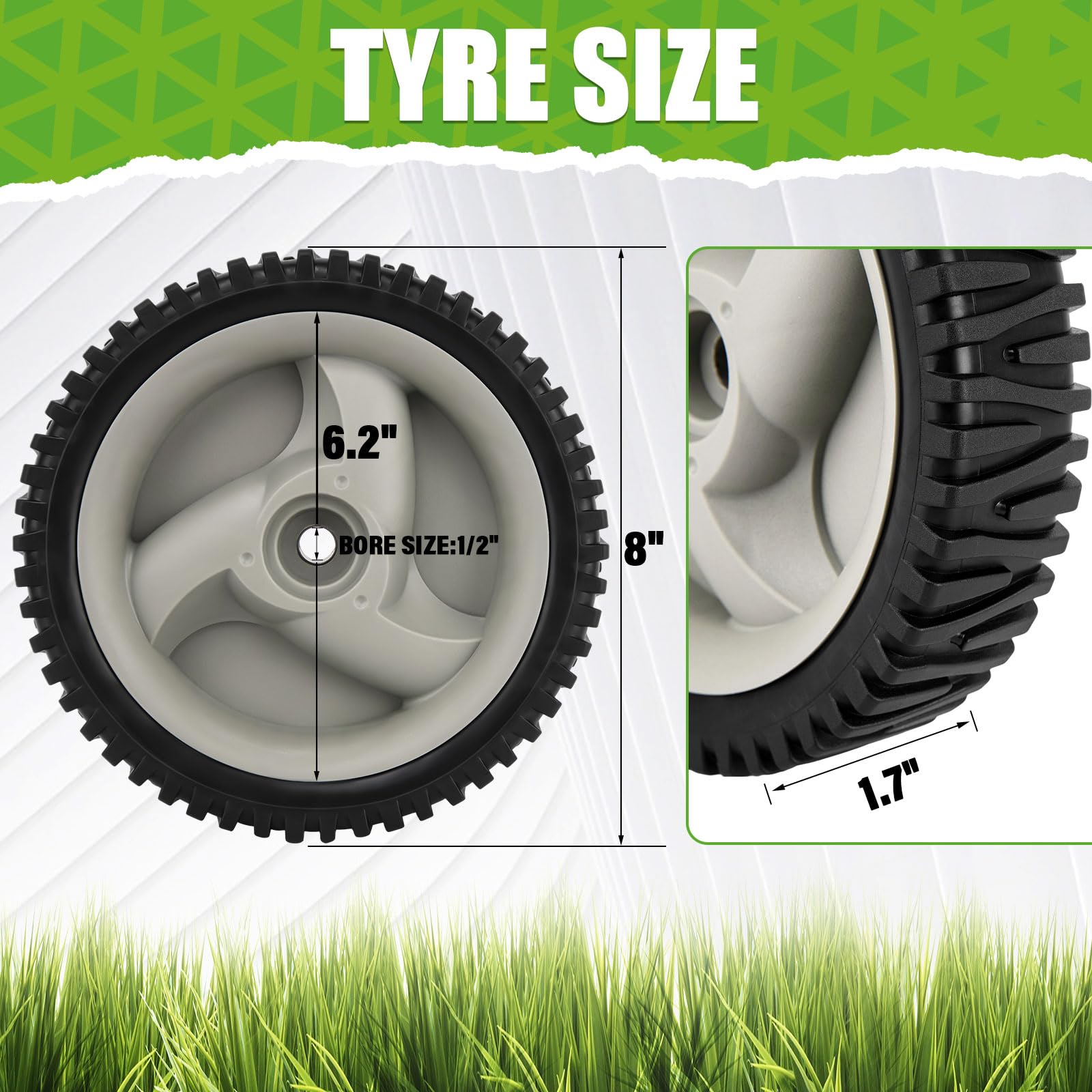 Ruedas delanteras de repuesto Craftsman para cortacésped Craftsman Husqvarna & Hu 583719501 194231X460 (paquete de 2)