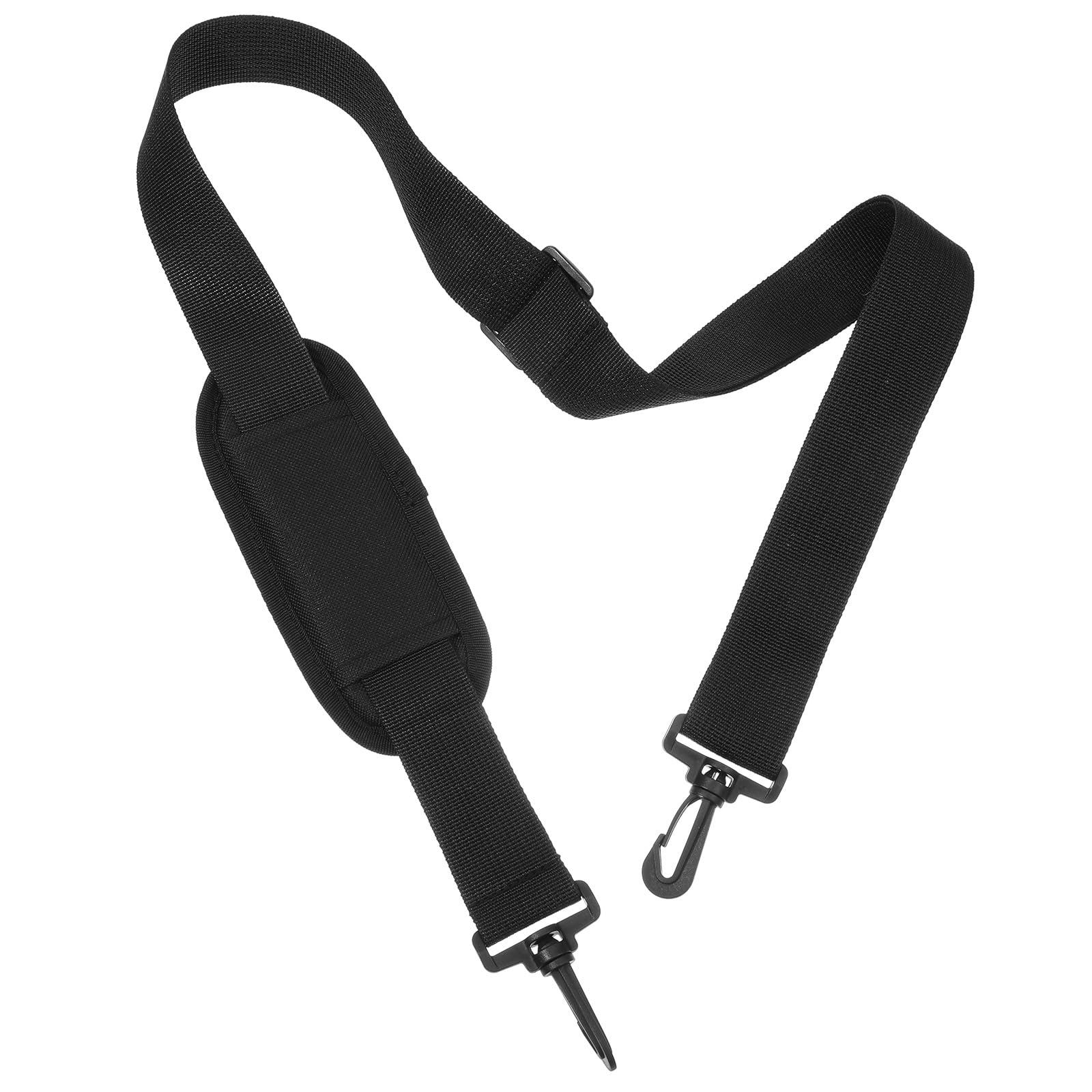 Sibba Universal Shoulder Strap Replacement 63" Adjustable Comfortable Bag Belt with Swivel Hooks Cushion Padded, Messenger Crossbody Bag Straps for Laptop Bags Luggage Duffel Briefcase Handbags Black
