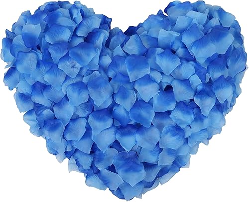 Miniatura 2 de 3500 pétalos de rosa de seda azul, decoración de flores artificiales para bodas, comedor, decoración de flores del día de San Valentín (azul)