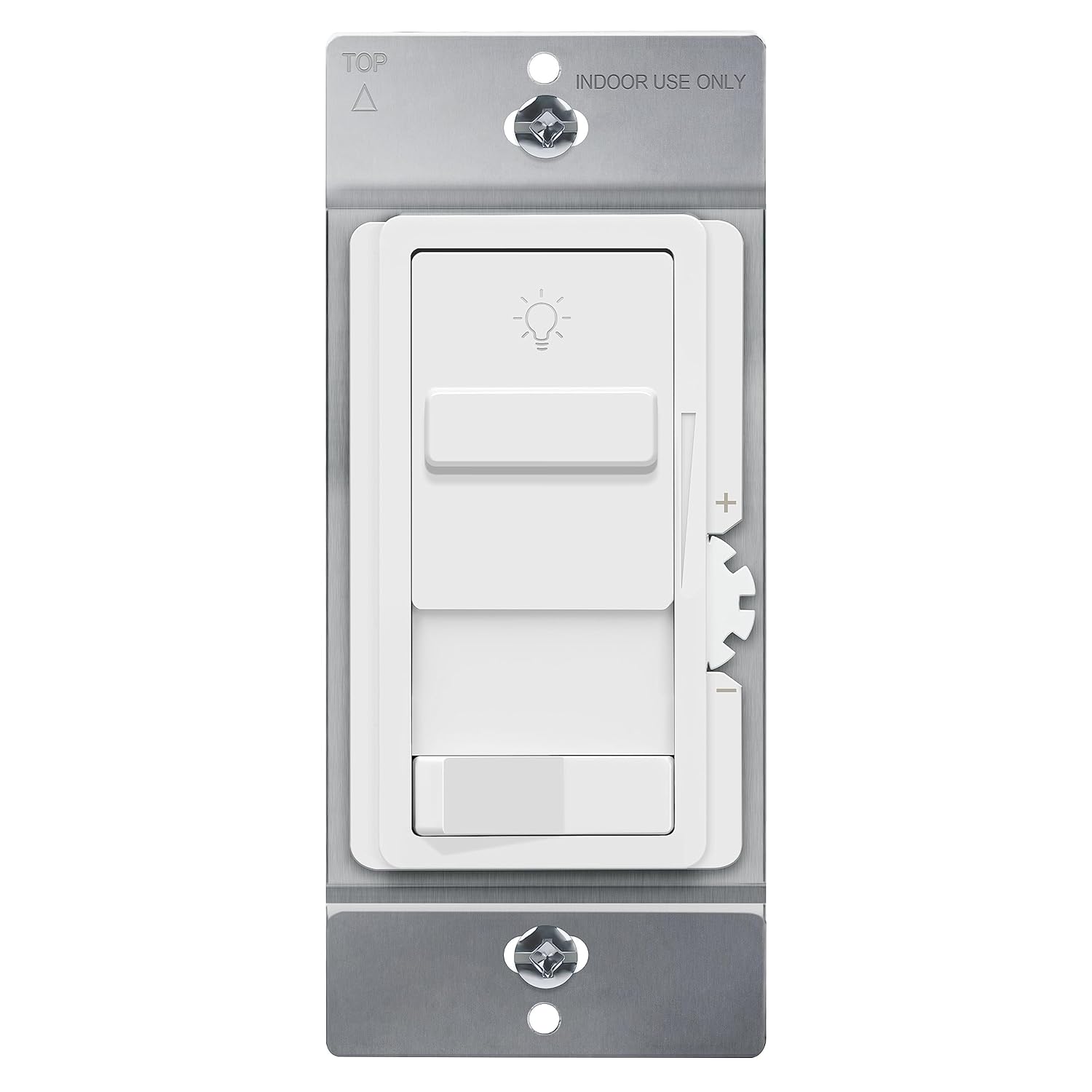 TOPGREENER Kalide Dimmer Light Switch, Pair with 12V Power Supply, 3-Way or Single-Pole, 12/24 V LED Dimmer Switch, TGSDS-1224-W, White