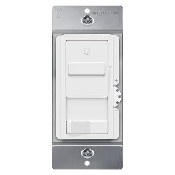 TOPGREENER 12V/24V LED Dimmer Switch, Single Pole or 3-Way, White, 1 Pack | For 12V/24V DC LED lighting only. Separate power supply required. 100W max. Slide dimming with ON/OFF switch. UL Listed.