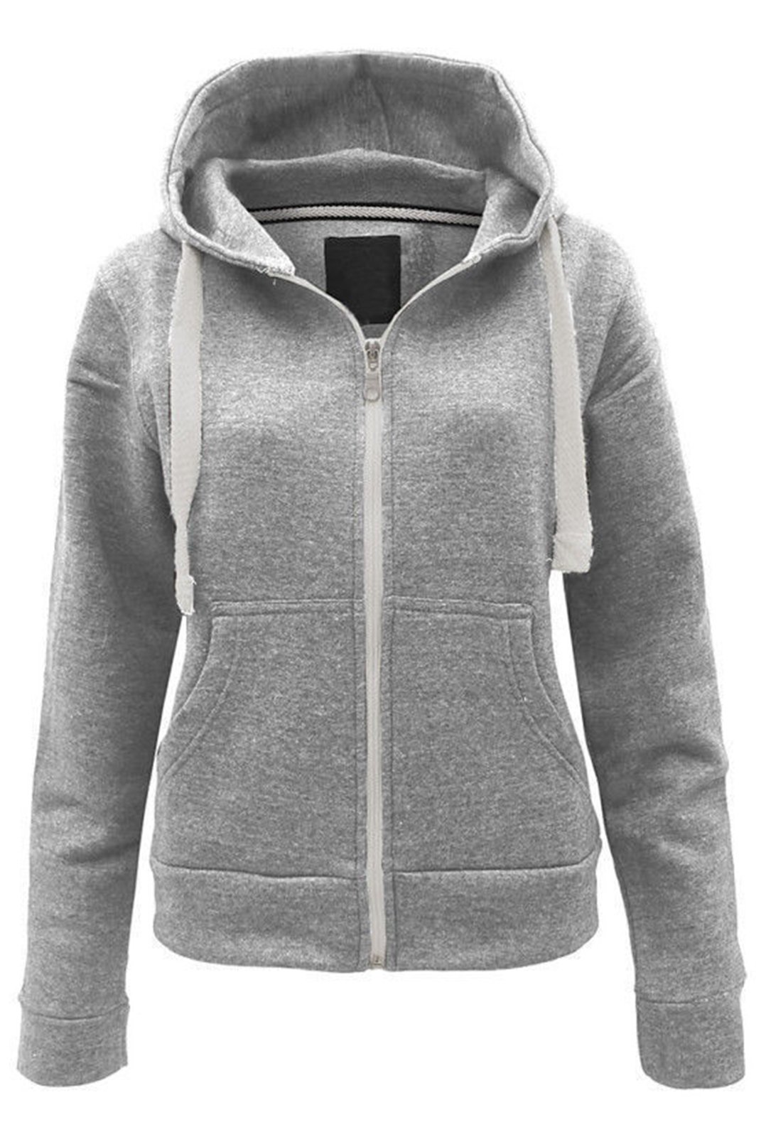 PLAIN COLOUR HOODIE (S (UK 8), SILVER GREY)
