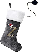 Vista 128 de Soporte para Medias de Navidad con Monograma de 20 Pulgadas Color Rojo Vino con Letras, Medias de Navidad Súper Suaves, Medias Grandes