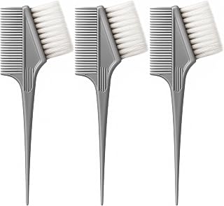 GRIMSON 2-in-1 Hair Color Brush Set - Professional Dual-Sided Coloring Brush & Comb for Salon & Home Use - Even Application for Highlights, Root Touch-Ups & Full Color (3-Piece Set)