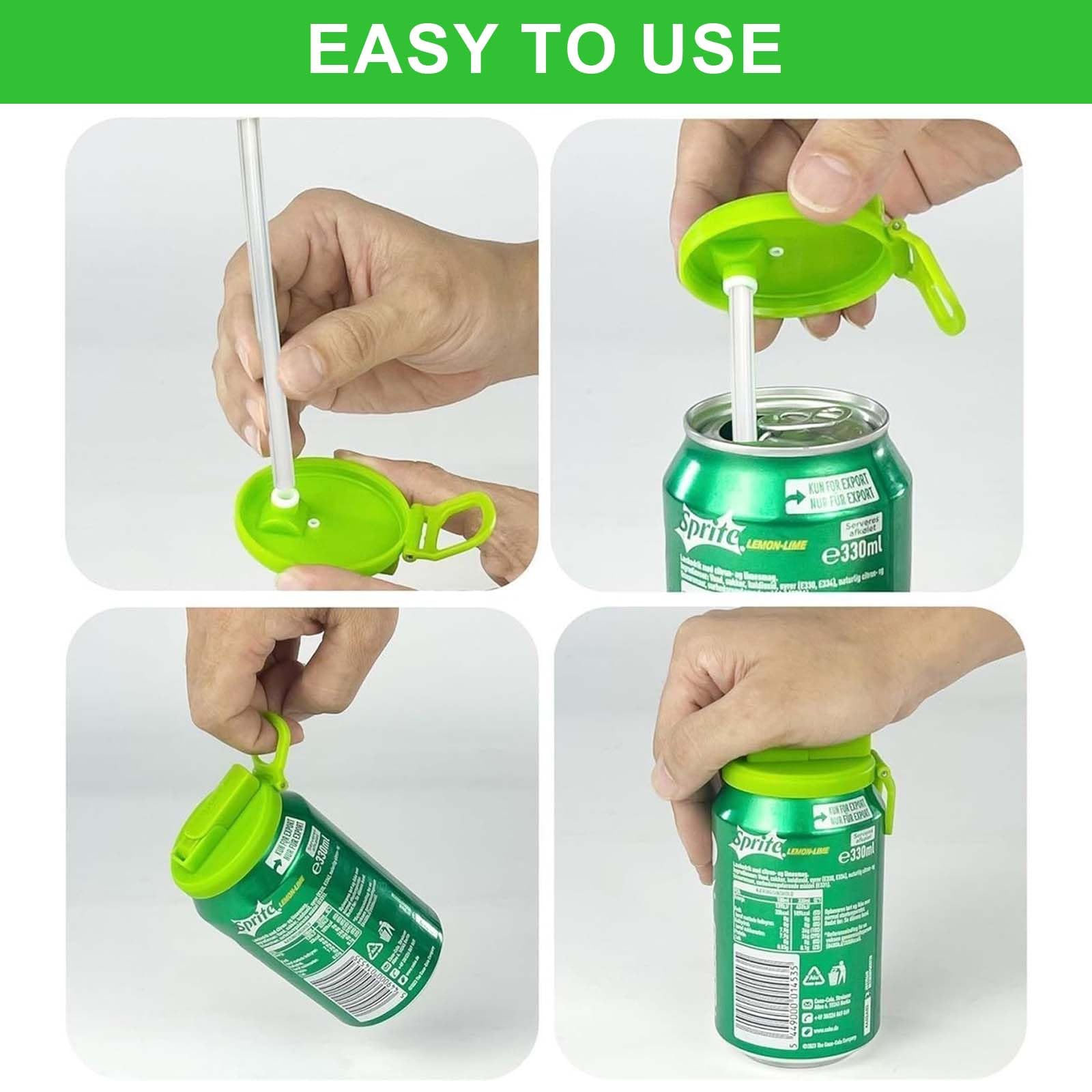 Couvercle De Scellage De Canette De Soda Créative, Couvercles De Soda En Silicone De Couleur Contrastée Avec Pailles, Pique-nique En Plein Air, Couvercle De Réservoir De Soda De Boisson Portable