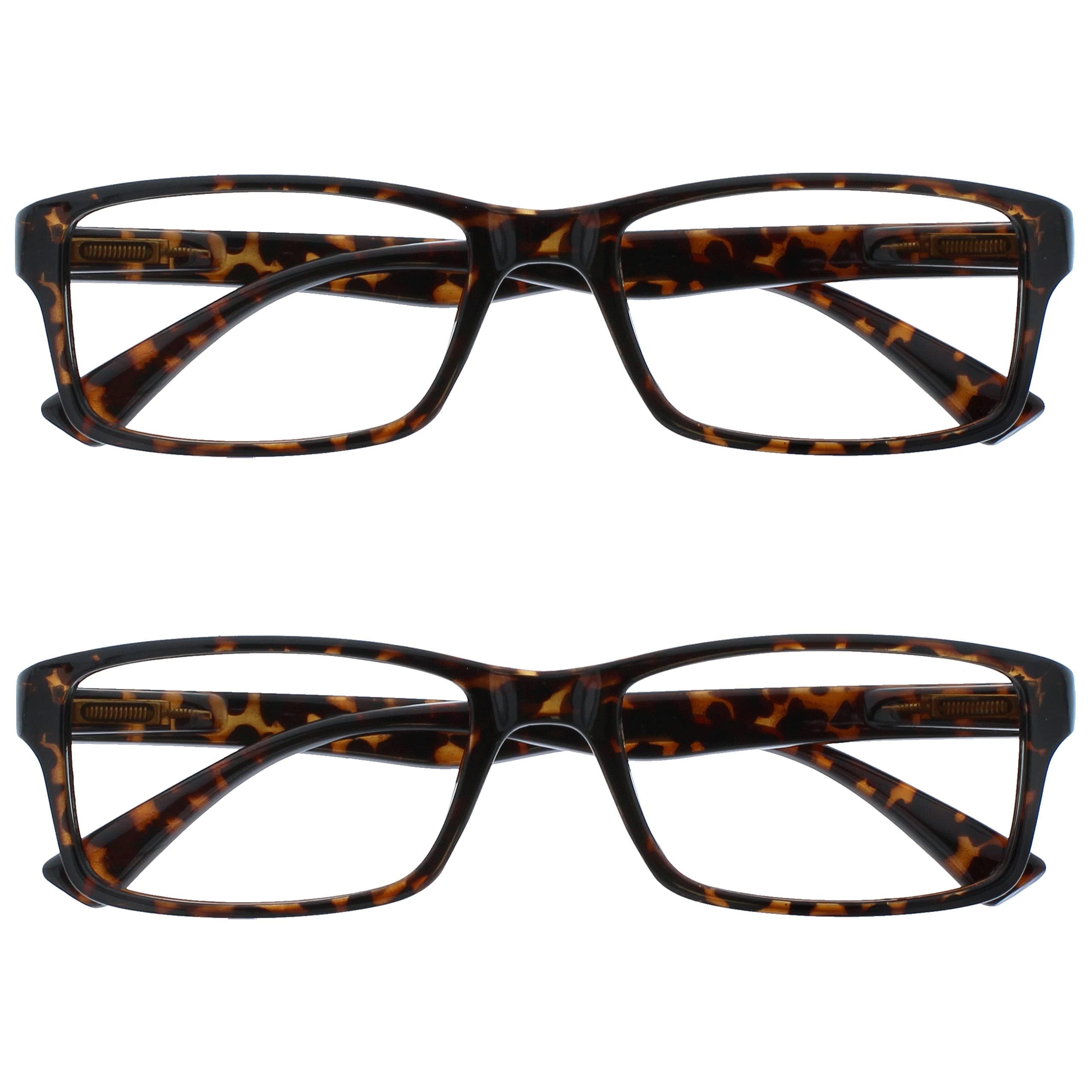 OPULIZE The Reading Glasses Company Brown Tortoiseshell Readers Value 2 Pack Mens Womens UVR2092BR +1.00