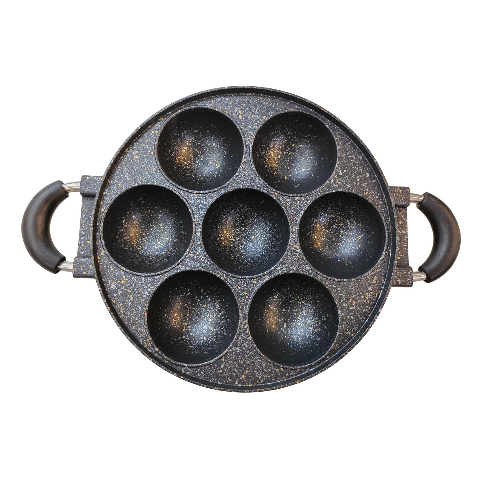 LOVIVER Molde para magdalenas, molde redondo para pasteles, suministros antiadherentes para hornear, bandeja para cupcakes de aleación de aluminio de 7, Negro con punto