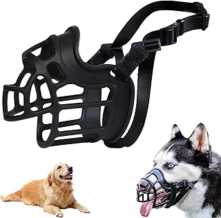 Muzzle for Dogs, Silicone Basket Dog Muzzles, Basket Muzzle for Dogs, Muzzle Flex Muzzle Silicone, Silicone Basket Dog Muzzles with Adjustable Straps, Prevents Barking, Biting and Chewing product image