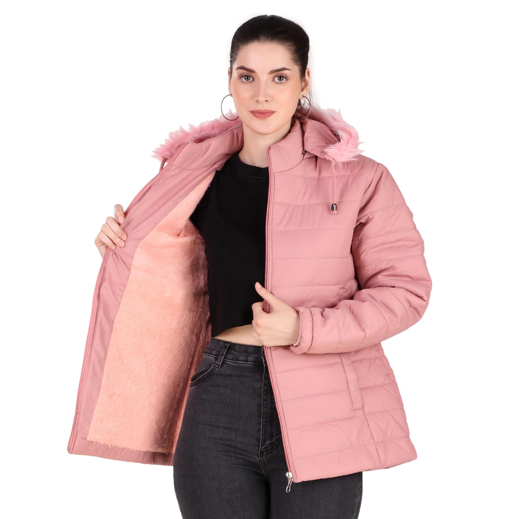 Full Sleeve Solid Women Puffer Jacket-image-24