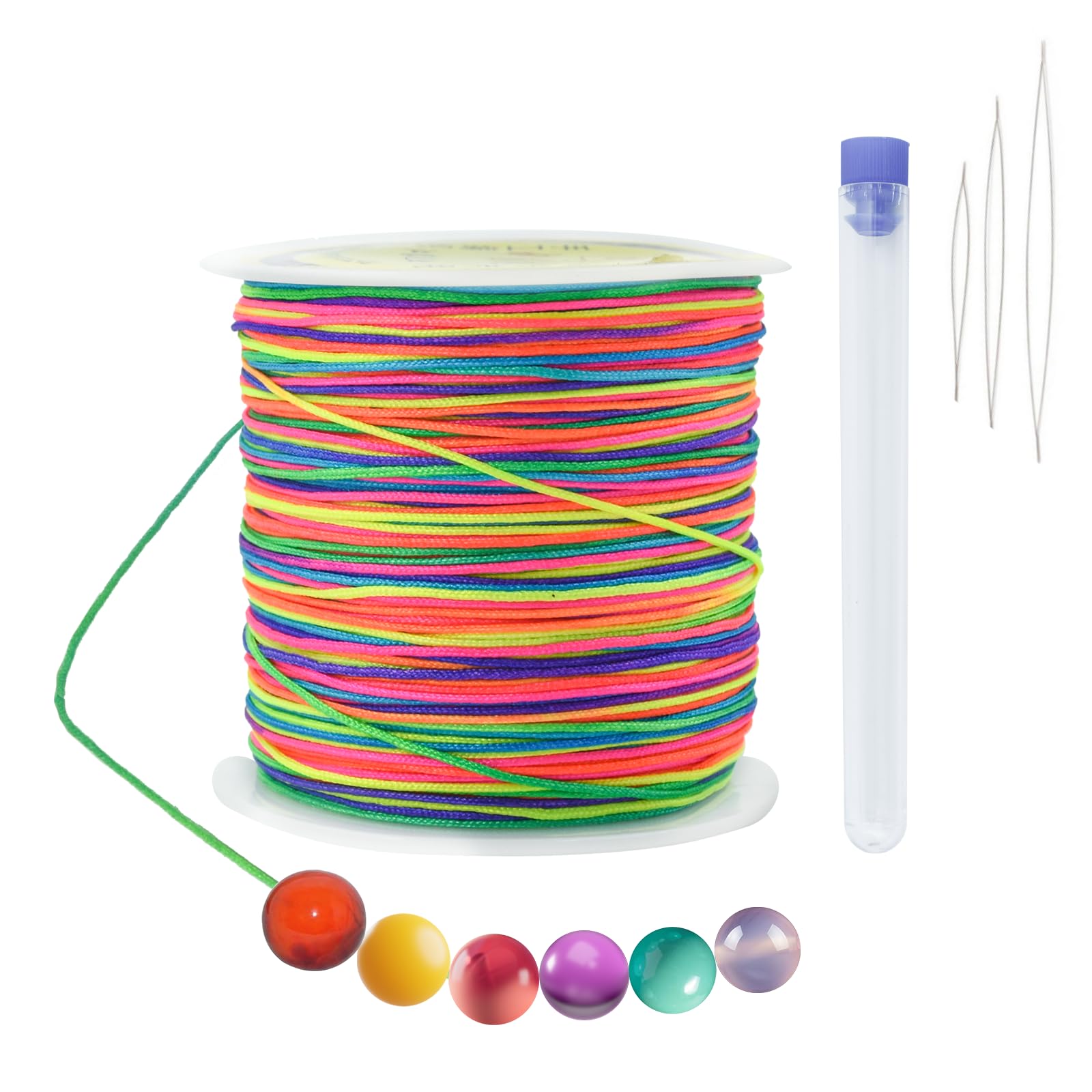 Zequech Elastic Cord Thread Set: Colorful Woven Cotton, Durable & Non-Fading, Ideal for DIY Bracelets, Necklaces, Hair Braiding, Jewelry Production, Chinese Knot Handicrafts & More - 100M