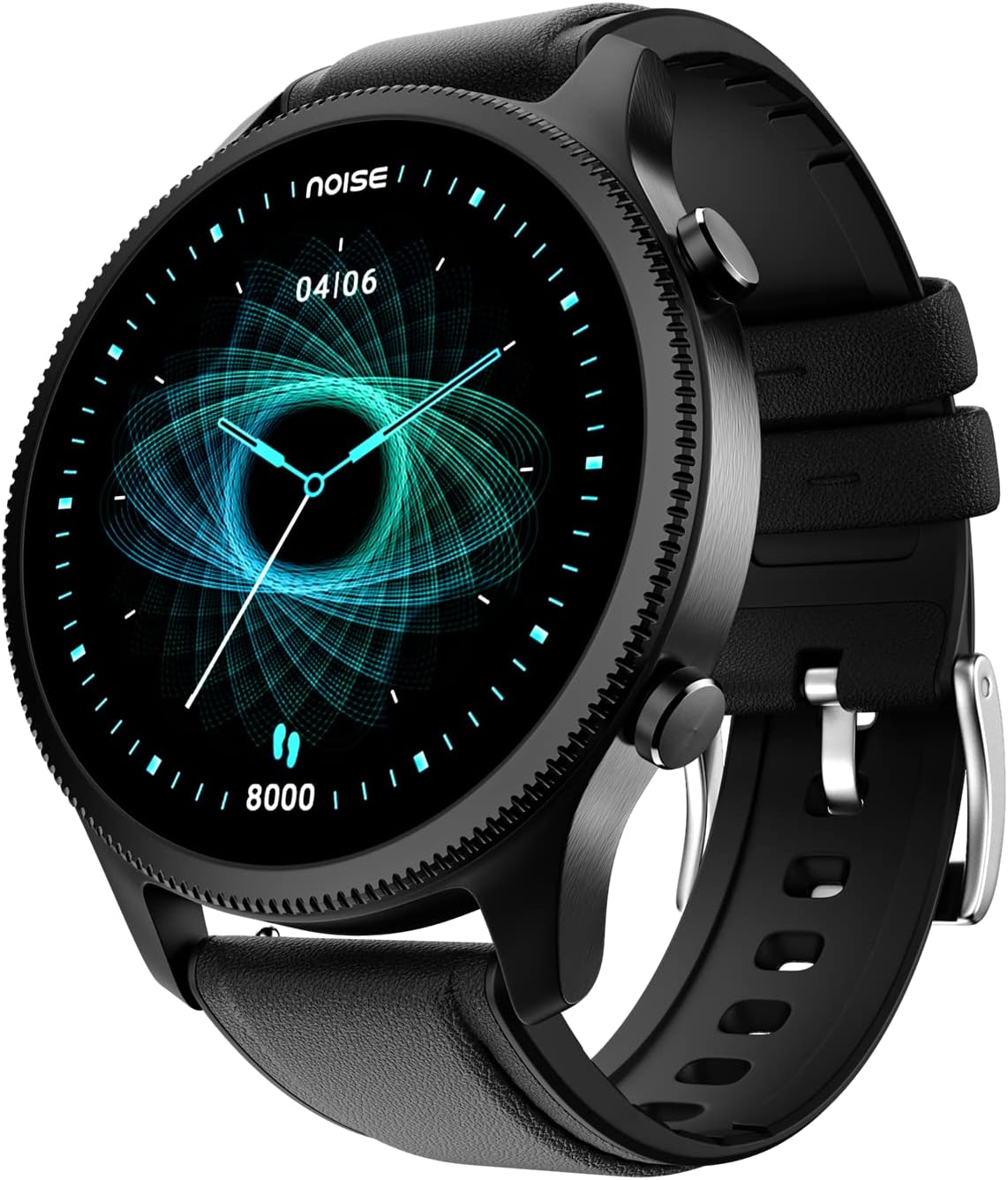 NoiseFit Halo 1.43" AMOLED Display, Bluetooth Calling Round Dial Smart Watch, Premium Metallic Build, Always on Display, Smart Gesture Control, 100 Sports Modes (Halo, Black)