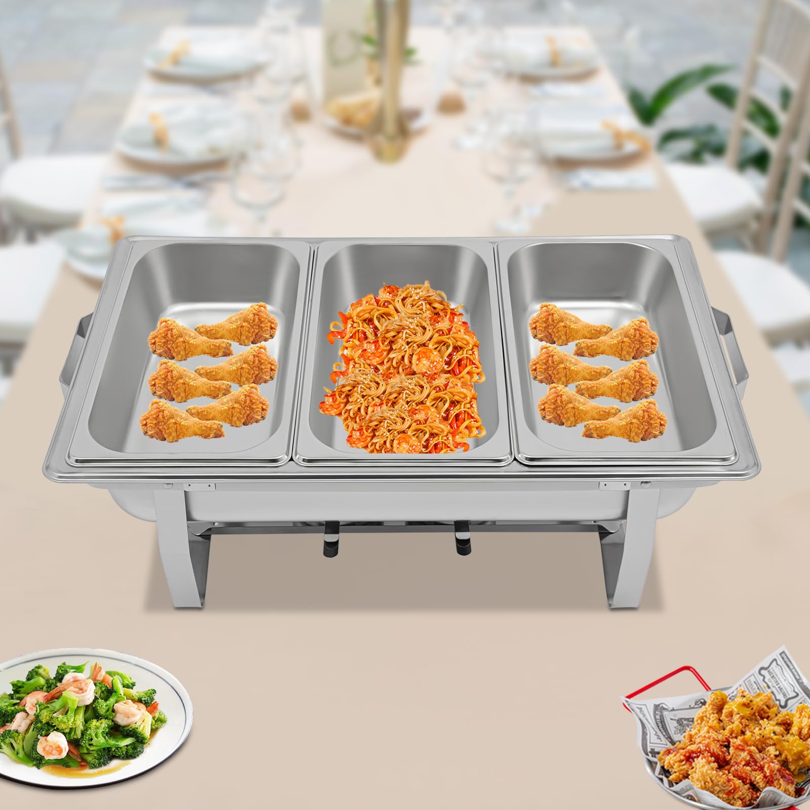 Scaldalibri isolati in tre parti, ciotola termica a buffet da 5 litri, scaldabagno con coperchio e supporto, adatto per ristoranti, buffet, hotel, caffè e snack bar