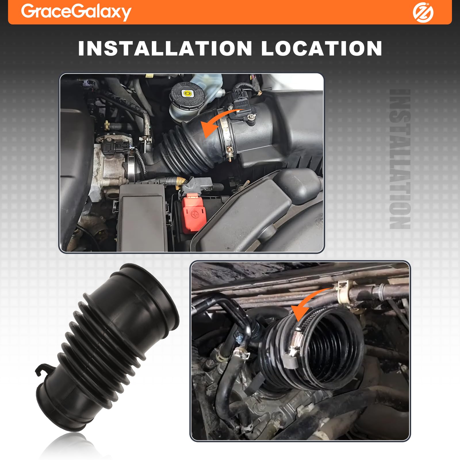 GraceGalaxy Lufteinlassschlauch für CR-V 1.6 Diesel 2013-2018 17228-R5Z-G01 17228-R5Z-G02
