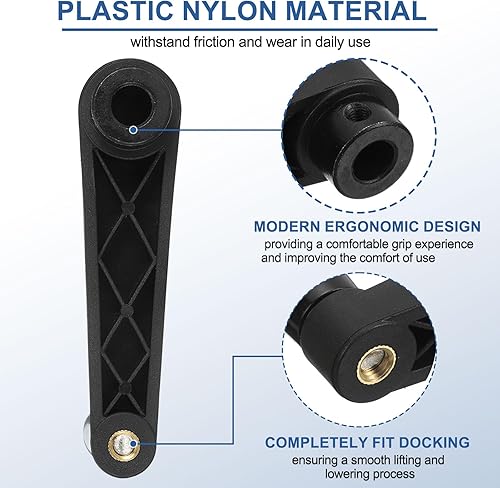 Miniatura 16 de uxcell 2 piezas de mango giratorio de 0.394 x 4.134 in (diámetro x L), mango de manivela de torno universal de repuesto para máquina de molienda