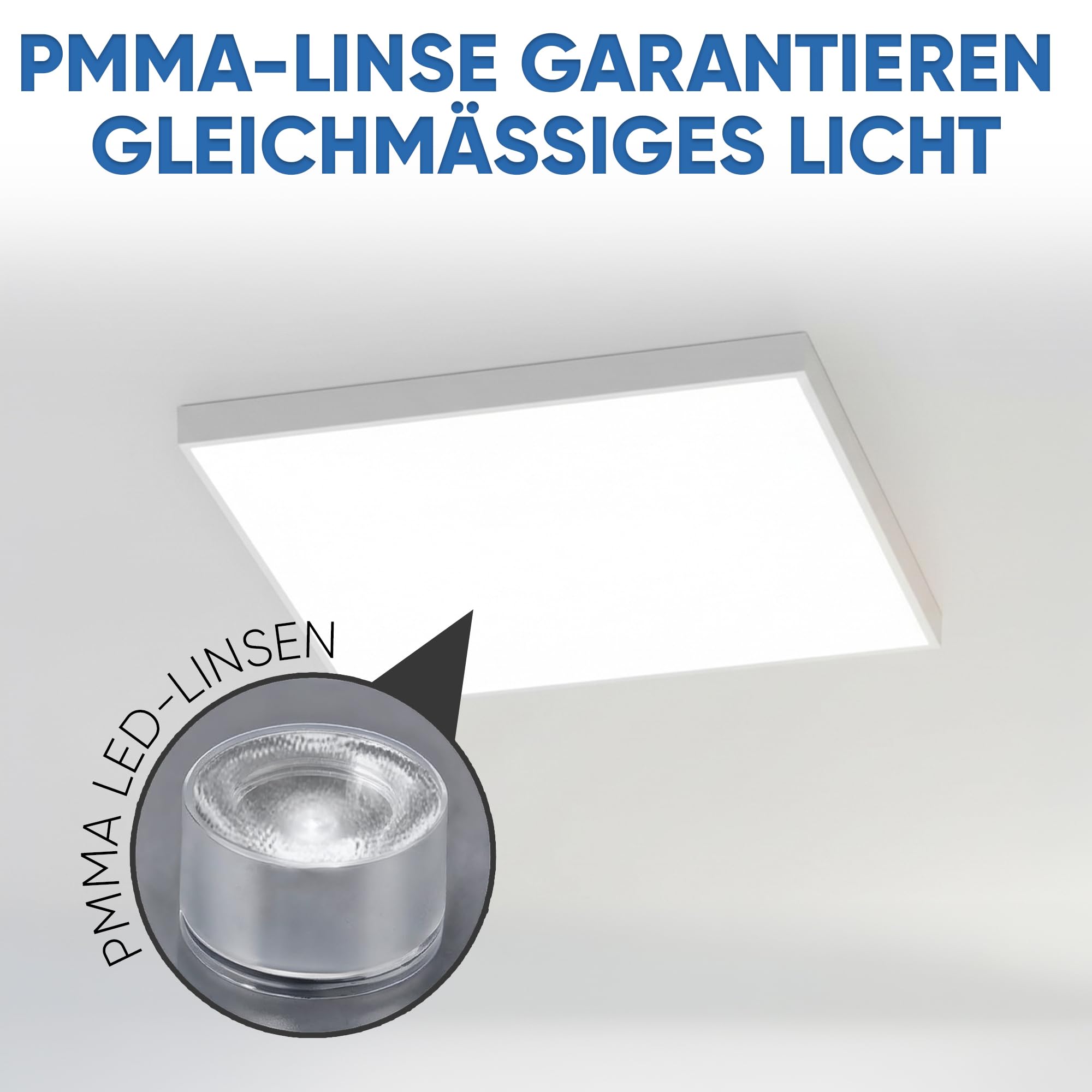 LECOM LED Panel 62x62 cm Kaltweiß 6500K 4000lm Aufputz mit Aufbaurahmen