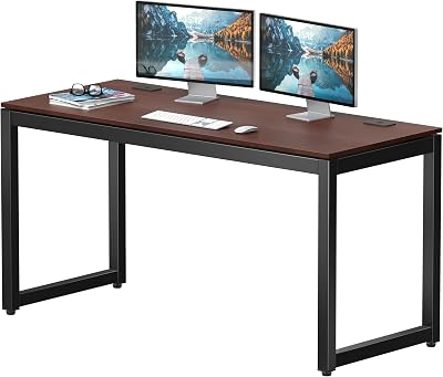 SHW 55-Inch Commercial-Grade Office Computer Desk, Cherry