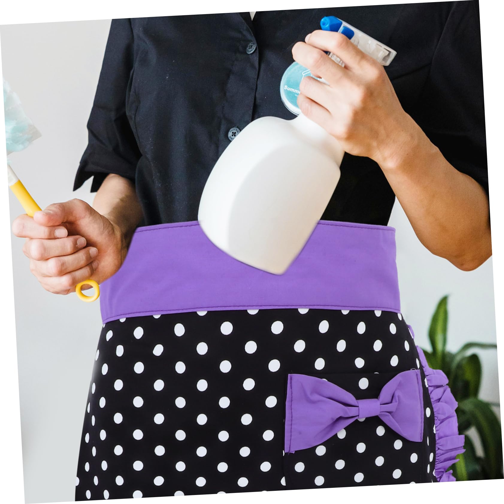 BESTonZON Delantal De Algodón 2 Piezas Delantal De Cocina Medio De Cocina Coqueto De Punto De Mujer Lindo es Para Mujeres