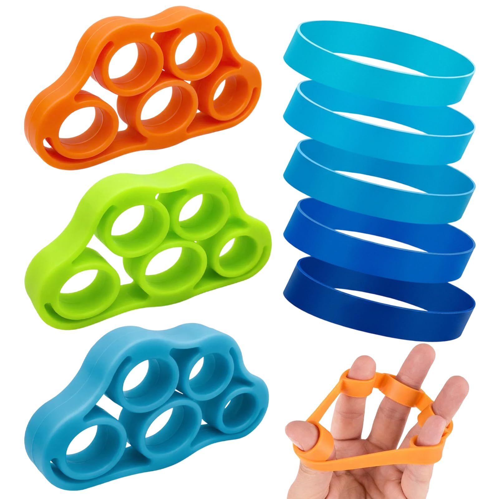 8PCS Finger Exerciser, Hand Strengthener & Finger Exerciser, Hand Strengthener for Rock Climbing, Muscle Training Sports, Increase Strength and Stress Relief