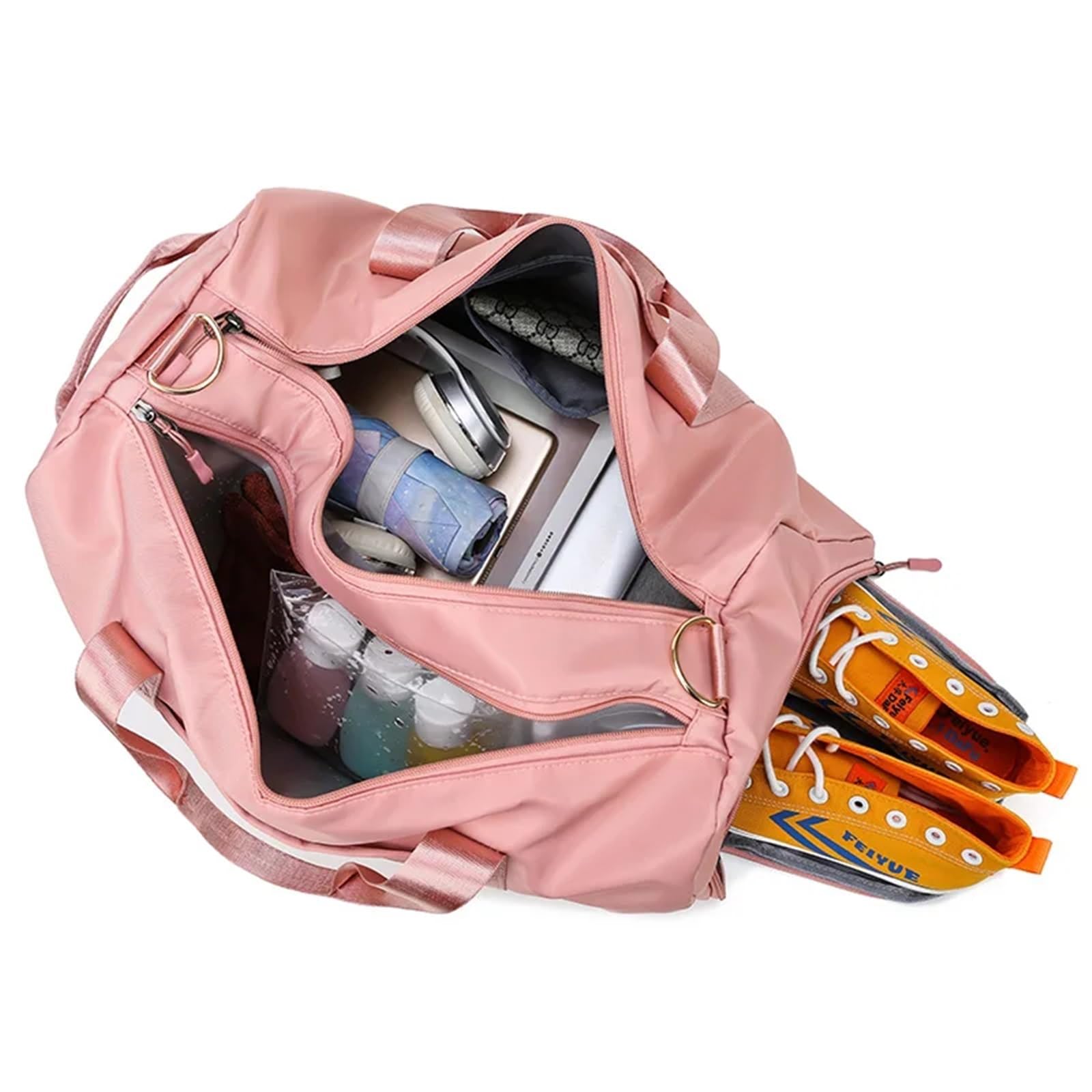 Borsa da palestra Uomo Donna Allenamento Fitness Nuoto Viaggio Bagagli Borsa Yoga Borsa a tracolla Scarpe Conservazione Impermeabile Separazione bagnata(Black)