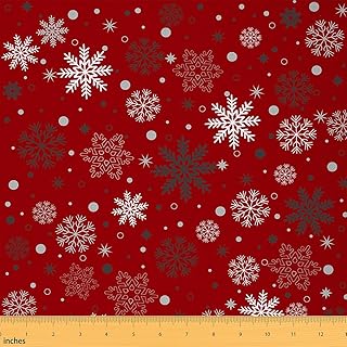 Snowflakes Outdoor Fabric by The Yard,Merry Christmas for Women Adults C...