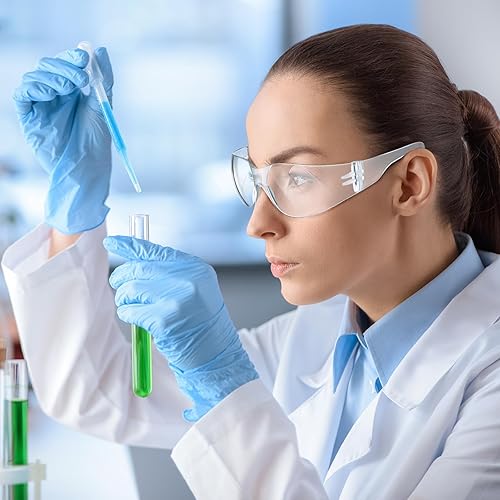 Miniatura 6 de Yunsailing Paquete de 100 gafas de seguridad a granel a prueba de salpicaduras, gafas de protección ocular resistentes a los arañazos y impactos,