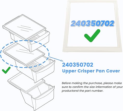 Miniatura 3 de Kojem 240350702 AP2115959 240350701 - Bandeja de repuesto compatible con Electrolux Frigidaire Frigidaire cubierta de cajón superior marco de