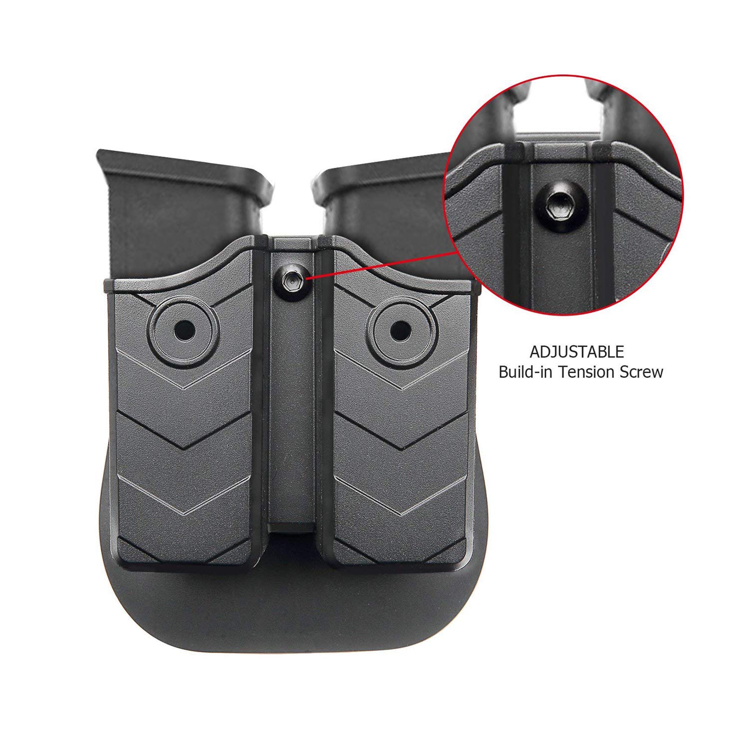 efluky Porta Caricatore Tasca Portacaricatori Porta Caricatore per Fondina Golck 17 19/Beretta 92 96 FS/CZ 75 Tactical Sports/Walther P99/Sig Sauer p226/H&K, Paddle 60° Regolabile