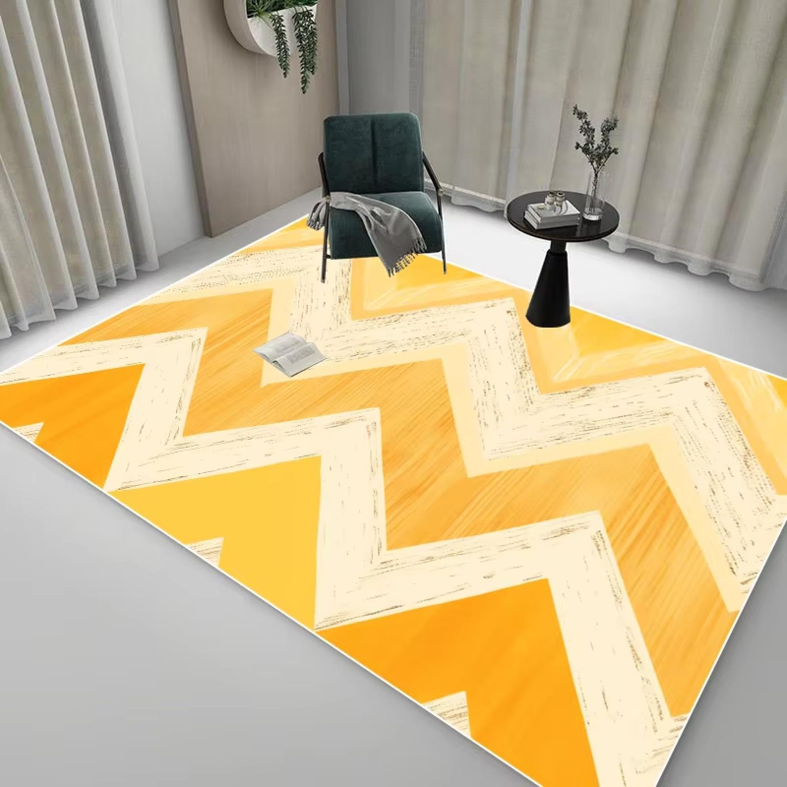 Tapis géométrique moderne 180x200cm lavable pour grand salon et chambre à coucher