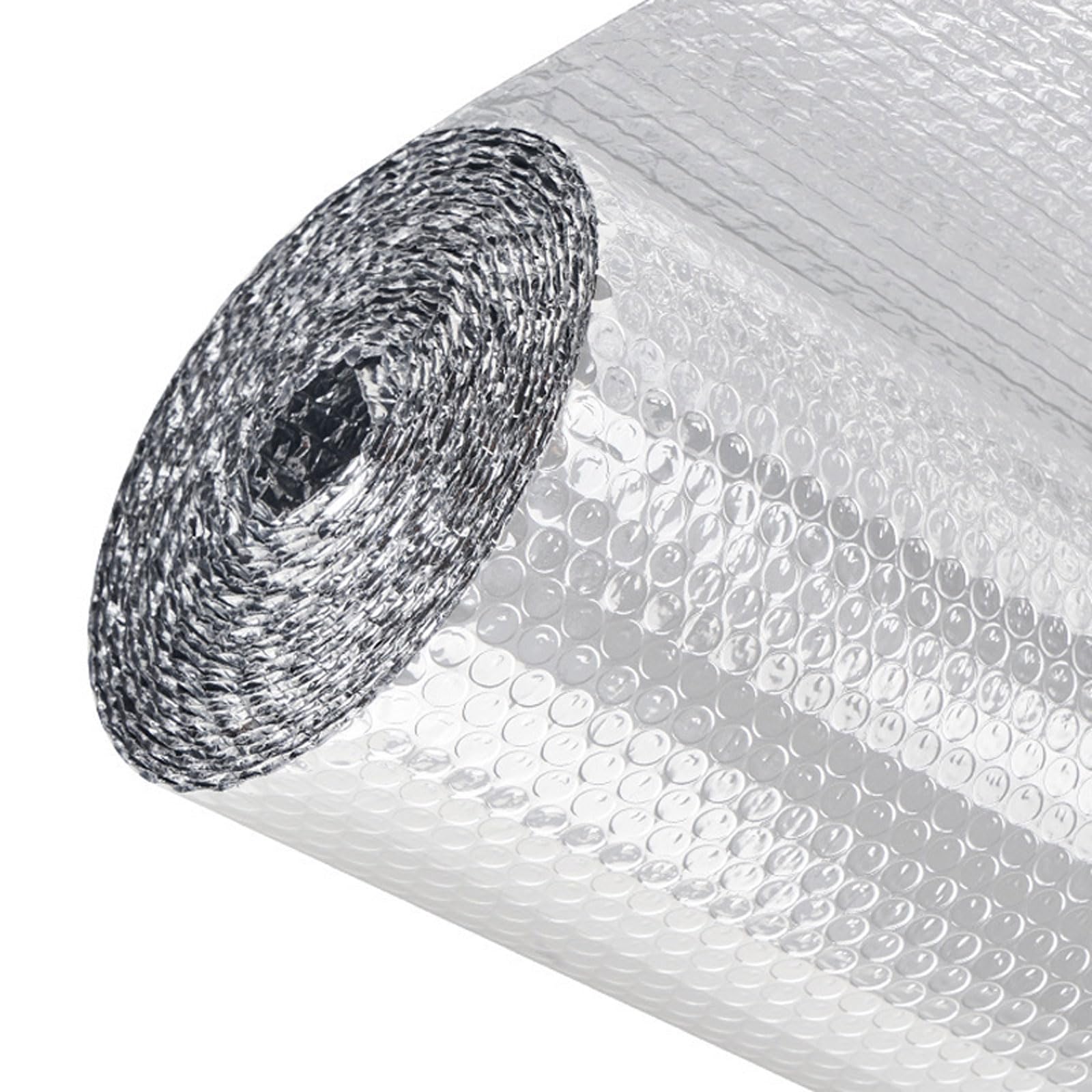 Reflexionsfolie Isolierfolie Dämmfolie Selbstklebend Doppelte Alu-Luftpolsterfolie Heizkörper Dachisolierung Camper Thermofolie Isolierungsfolie Wärmehaltung(Size:1X25m,Color:Silber)
