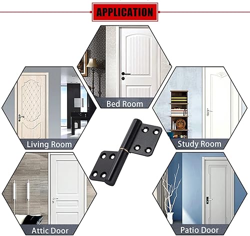 Miniatura 7 de 12 bisagras de bandera de 4 pulgadas, bisagras de puerta extraíbles negras