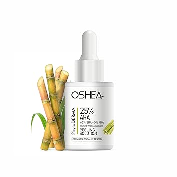 Oshea PhytoDERMA Peeling Solution for Men & Women 30 ml | 25% AHA + 2% BHA + 5% PHA | Deep Exfoliation with Black Head Removal | Infused with Sugarcane Extract