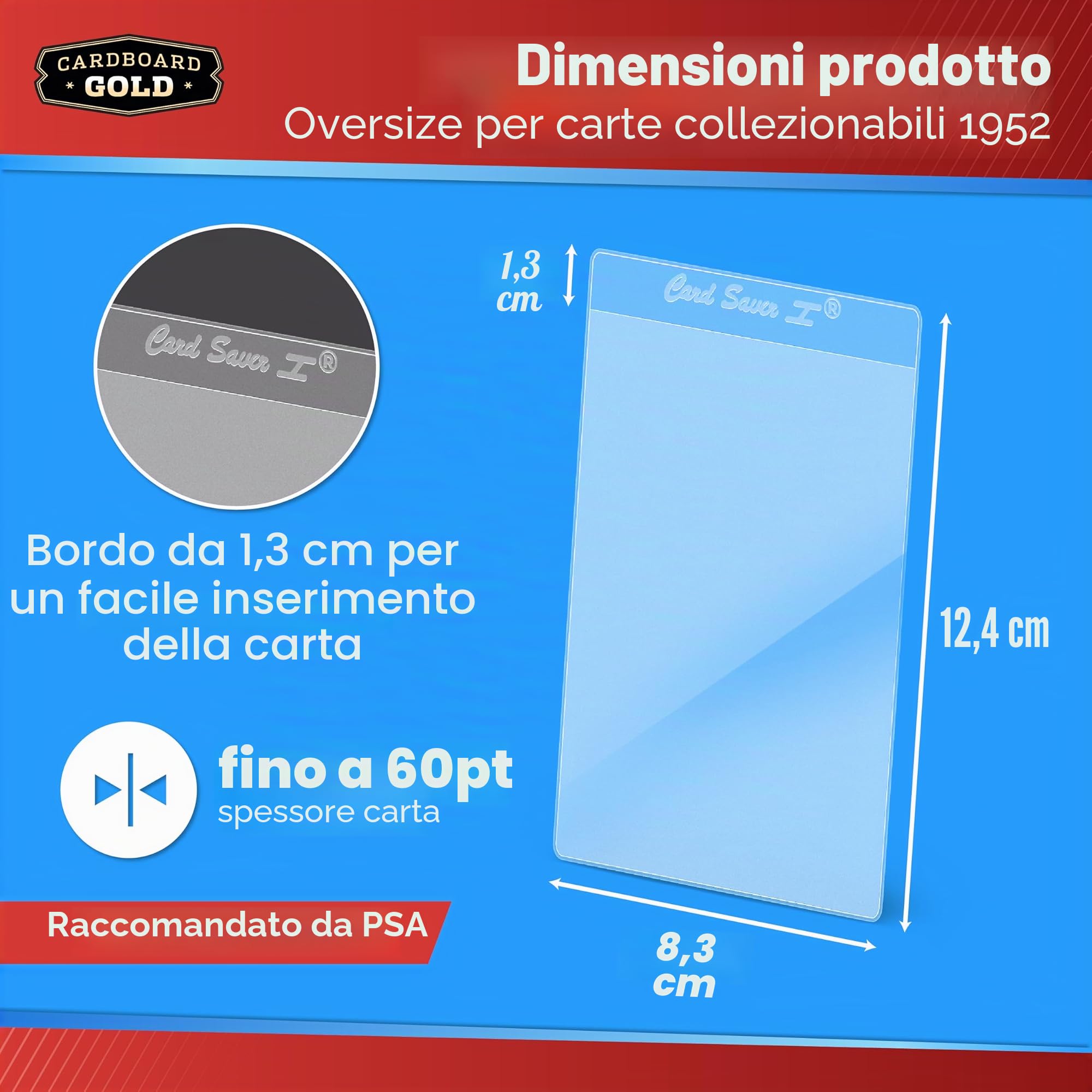 Card Saver 1 - Porta carte semi rigido per carte classificate PSA/BGS, confezione da 50 ct