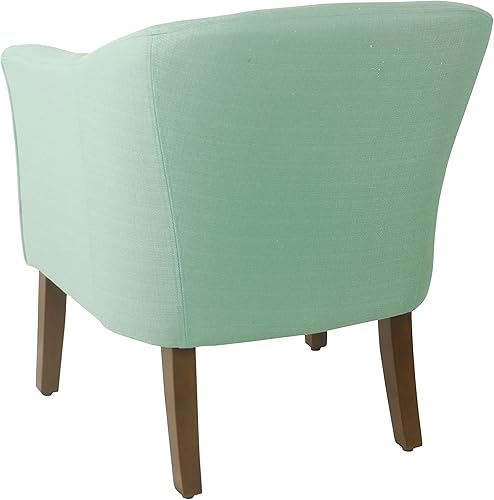 Miniatura 96 de HomePop Silla decorativa en forma de barril, reposabrazos, tela sólida y madera, verde azulado mediano verde azulado,Agua,Marrón,Gris y