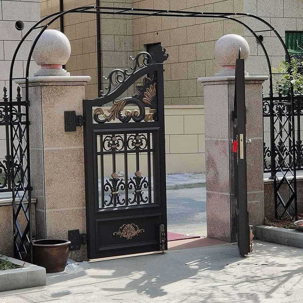 Garden Metal Arch Arbor trellis - Rose Support Archway, 9.2ft/10ft/10.5ft /11ft/11.8ft/12.5ft, For Plant Climbing, Clematis And Scarlet Runner Beans, Easily Assembled ( Color : Black , Size : W11xH7.5